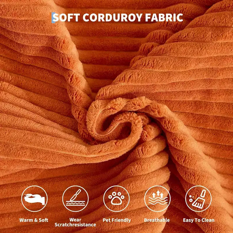 78.8'' Convertible Sleeper Floor Sofa Bed w/Pillows, 5-in-1 Corduroy Floor Couch, Folding Mattress Couch Loveseat with Fixed-Shape Frame, No Assembly