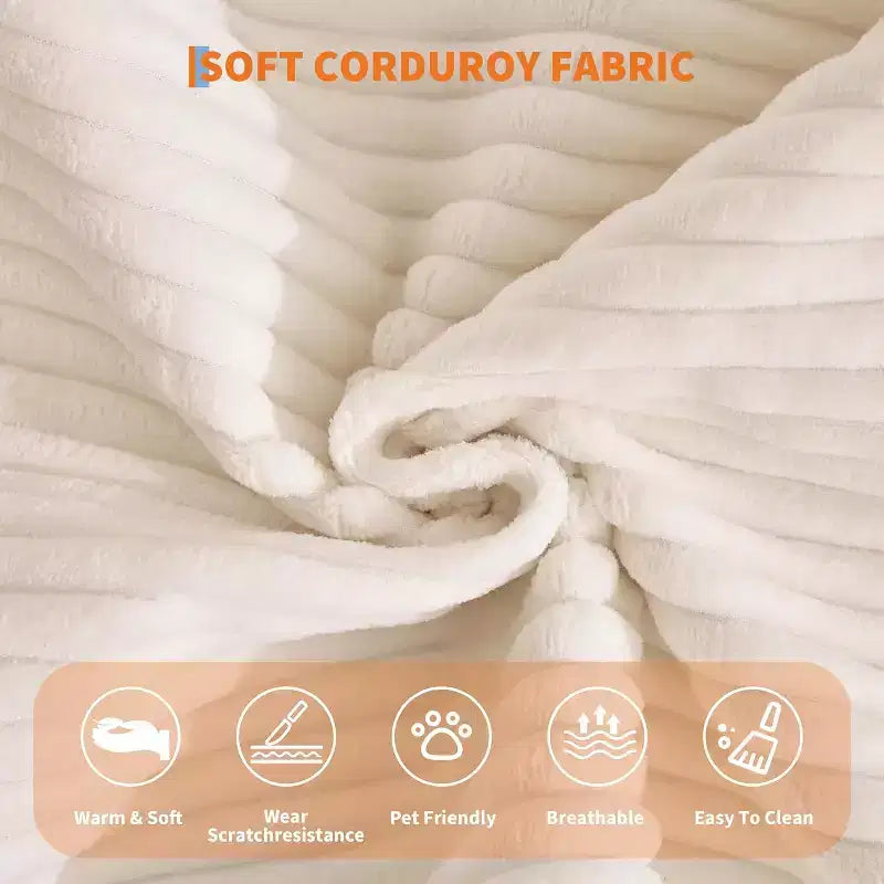 78.8'' Convertible Sleeper Floor Sofa Bed w/Pillows, 5-in-1 Corduroy Floor Couch, Folding Mattress Couch Loveseat with Fixed-Shape Frame, No Assembly