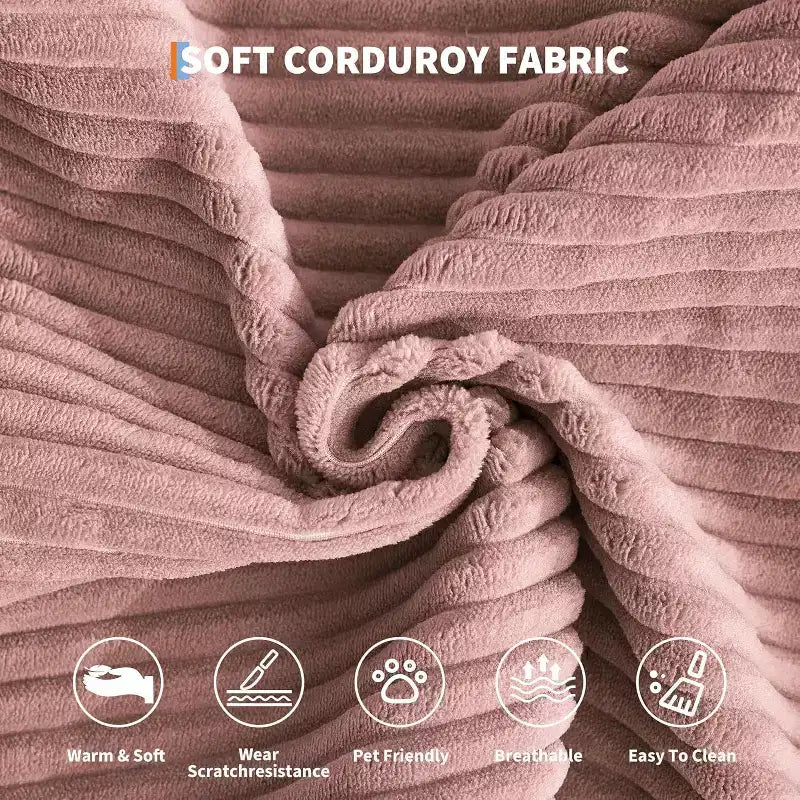 78.8'' Convertible Sleeper Floor Sofa Bed w/Pillows, 5-in-1 Corduroy Floor Couch, Folding Mattress Couch Loveseat with Fixed-Shape Frame, No Assembly