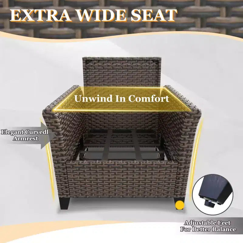 EAGLE PEAK Ocean Vista 5 piece Patio Variated Brown Wicker Conversation Set Dining Chairs & Loveseat