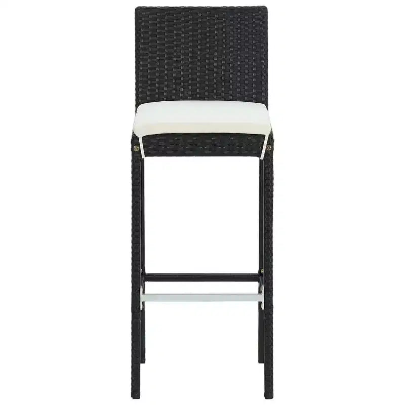 vidaXL Patio Bar Set Bar Table and Stools Patio Furniture Set with Cushions - Black 5 Piece