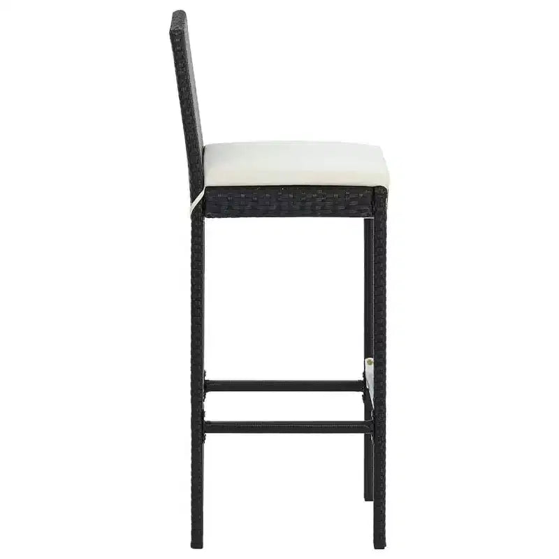 vidaXL Patio Bar Set Bar Table and Stools Patio Furniture Set with Cushions - Black 5 Piece