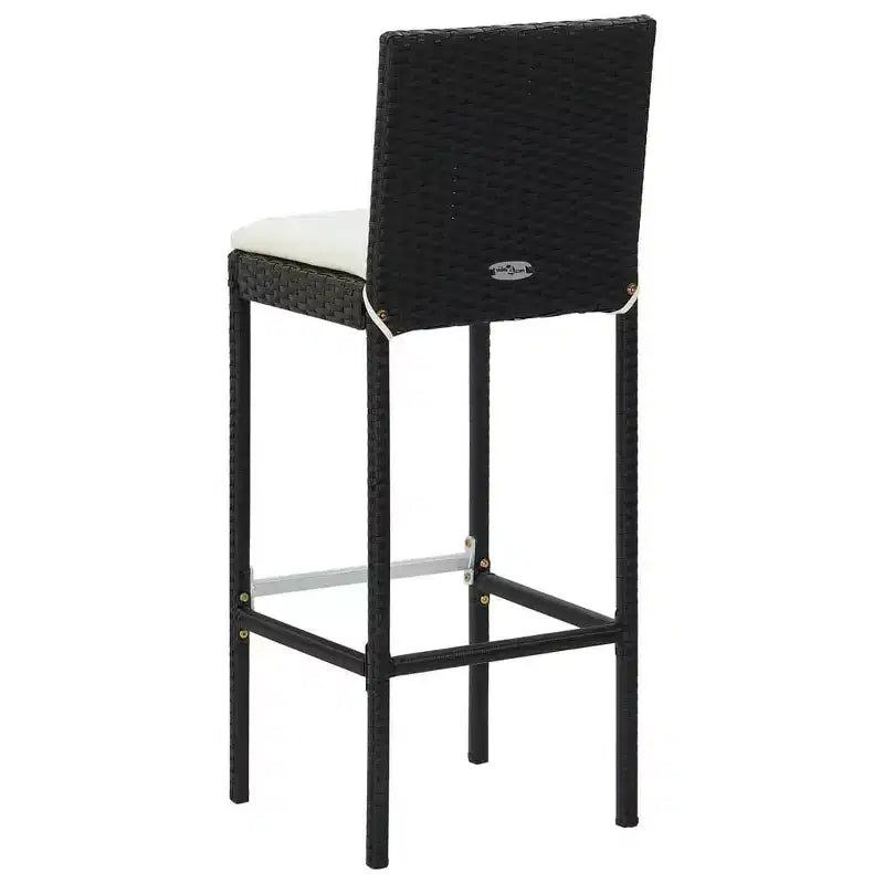 vidaXL Patio Bar Set Bar Table and Stools Patio Furniture Set with Cushions - Black 5 Piece