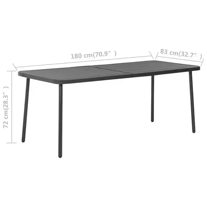 vidaXL Patio Dining Set Table and Chair Patio Furniture Set Steel Dark Gray
