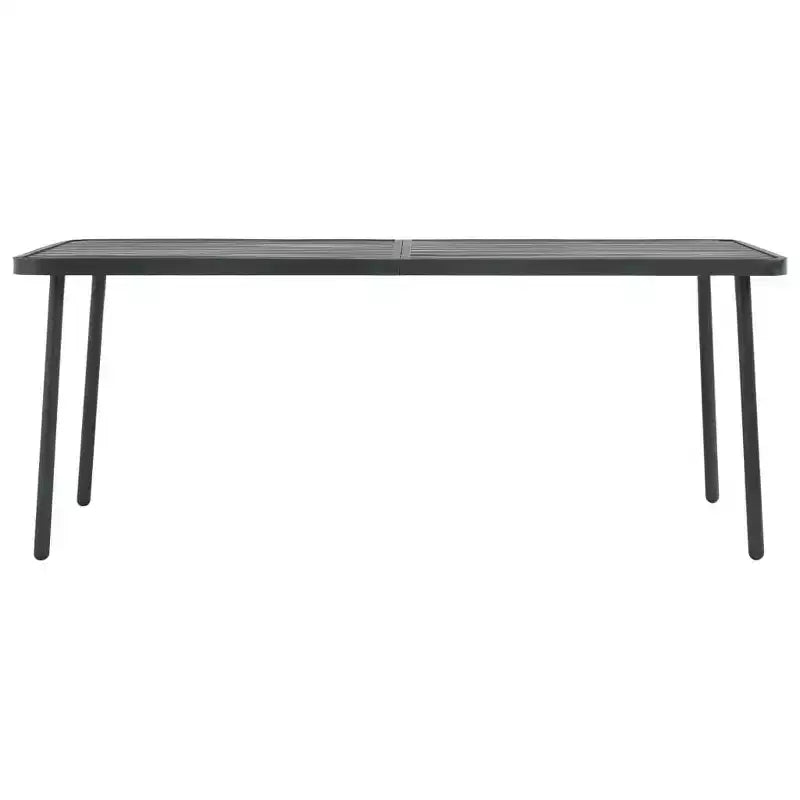 vidaXL Patio Dining Set Table and Chair Patio Furniture Set Steel Dark Gray