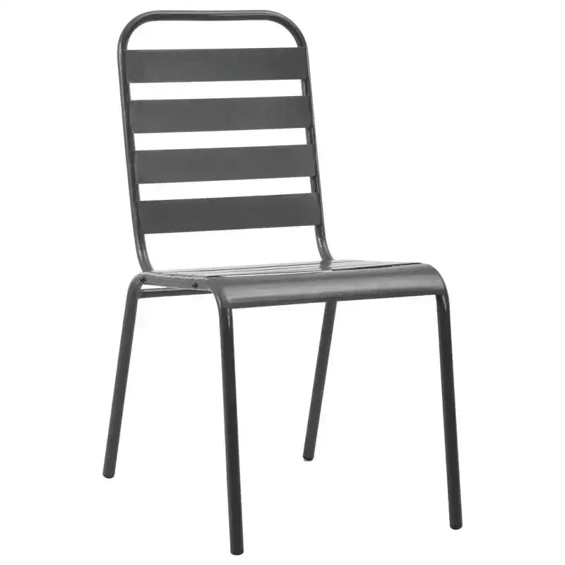 vidaXL Patio Dining Set Table and Chair Patio Furniture Set Steel Dark Gray