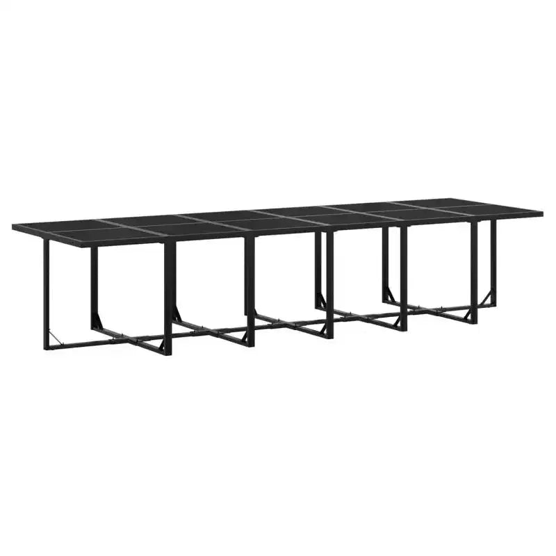 vidaXL Patio Dining Set with Cushions Outdoor Table and Chair Black Poly Rattan