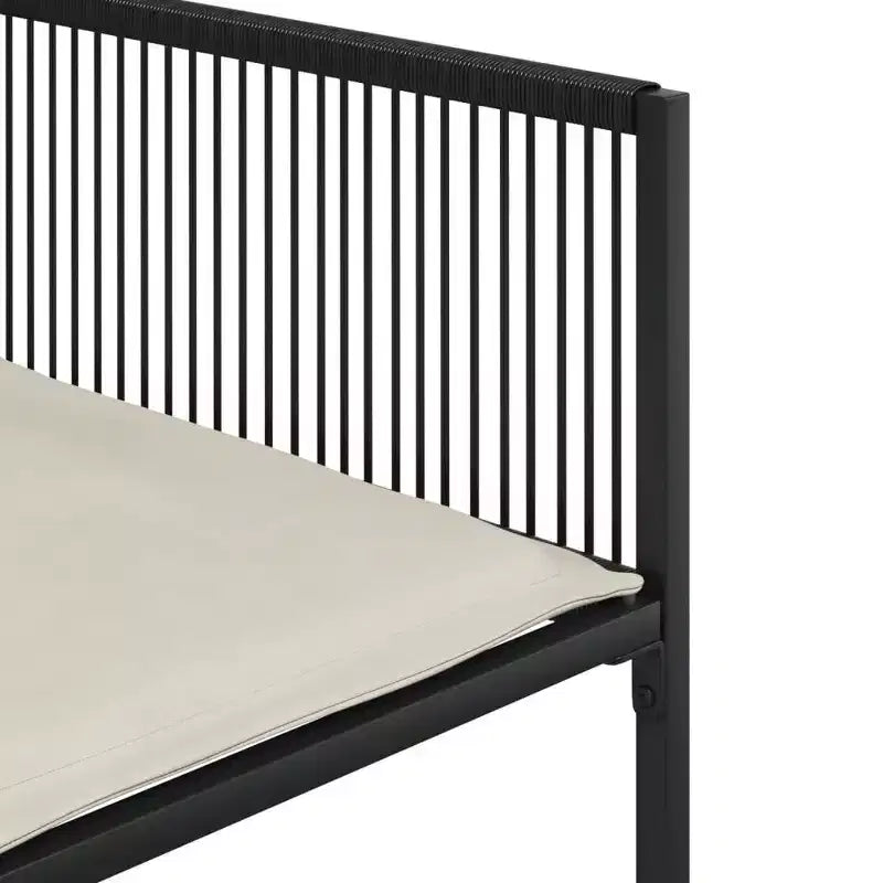 vidaXL Patio Dining Set with Cushions Outdoor Table and Chair Black Poly Rattan