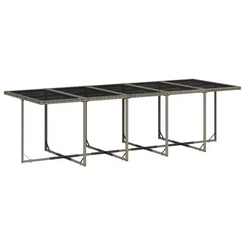 vidaXL Patio Dining Set Set of 10 Gray PE Rattan 10-seater Foldable