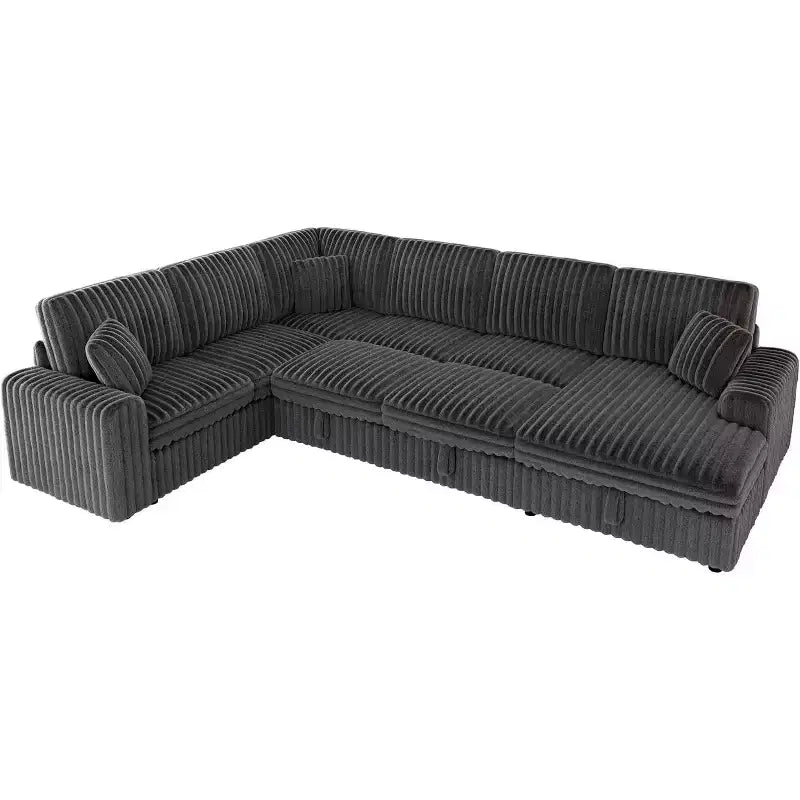 AMERLIFE 130 Sofa Bed, Sleeper Sofa, Pull Out Sleeper Couch with Storage, Convertible 6-Seater for Living Room
