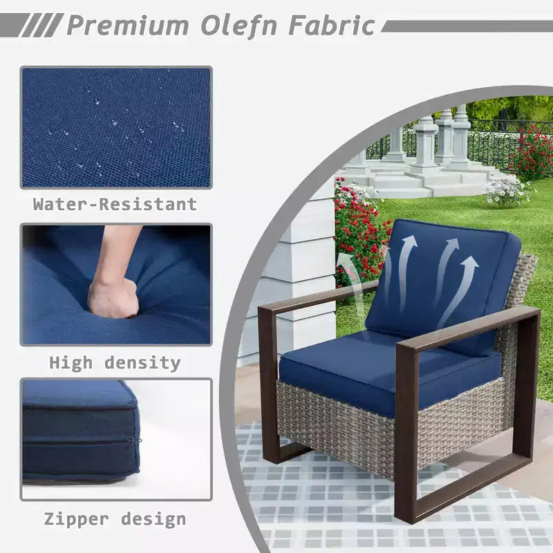 UPTIOT 7-Piece Wicker Outdoor Patio Conversation Set