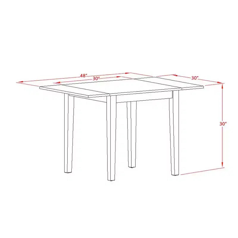 Dining Table Set 4 Chairs - Linen Fabric Blue & White - Modern Wood Kitchen Set