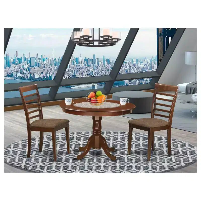 Round Kitchen Table Set with 4 Chairs - Modern Dinette Table & Wood Dining Set