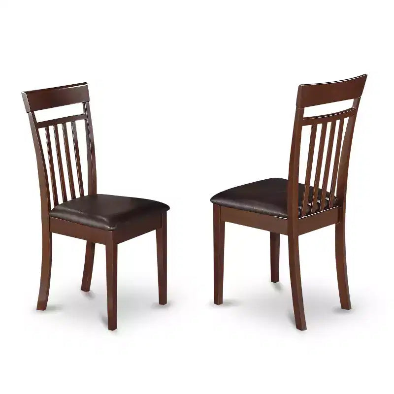 Dining Set for 4 with Dropleaf Table and Chairs, Small Round Pedestal Table with Ladder Back Chairs, Mahogany Finish