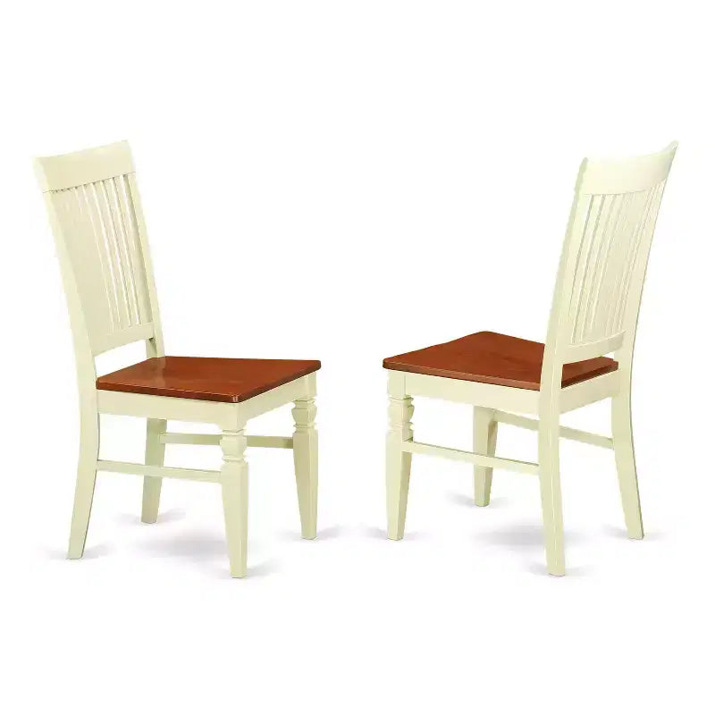 Vintage Dining Room Set - 5 Piece Table & Chair Set - Kitchen Table with Leaf - Buttermilk Cherry Finish