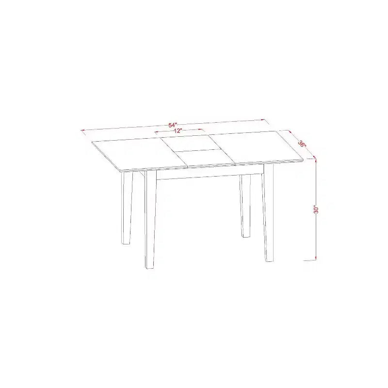 Modern Dining Set - 7 Piece Kitchen Table with Chairs - 36x54 Inch Rectangle Table & Faux Leather Seats
