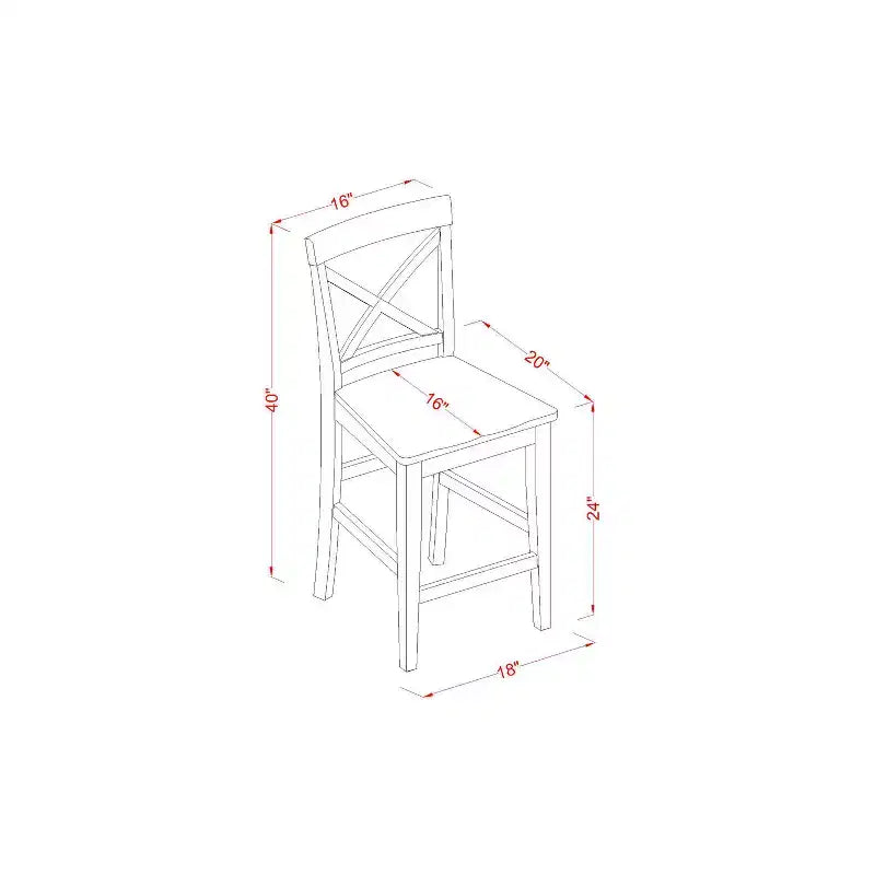 Counter Height Dining Set - Pub Table & Bar Stools - Modern Wood Dining Room Furniture
