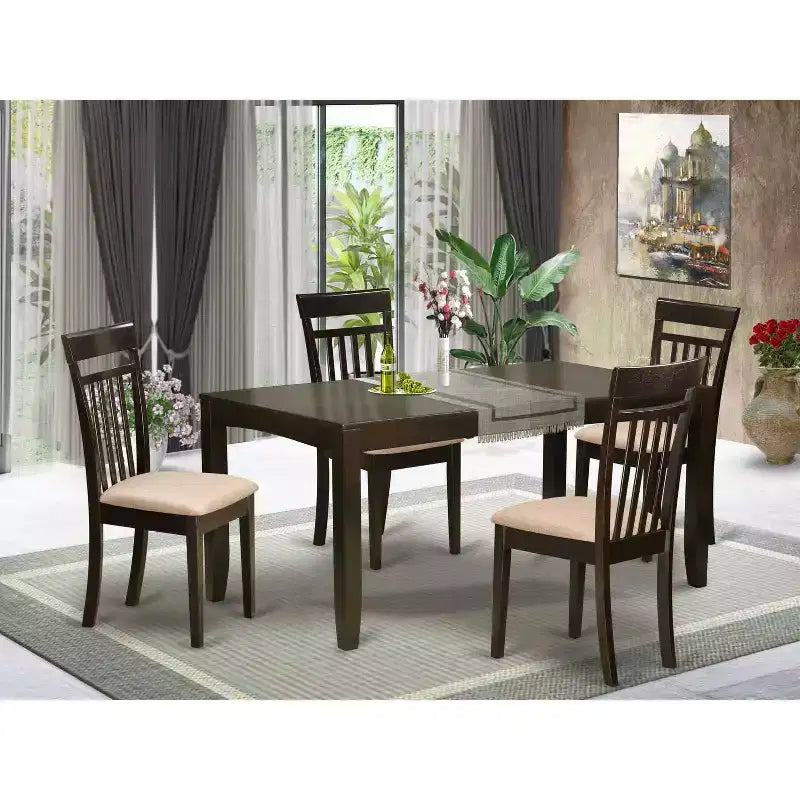 Dinette Set Table with Chairs - Kitchen Dining Room Set - Solid Wood Table and Chair Set
