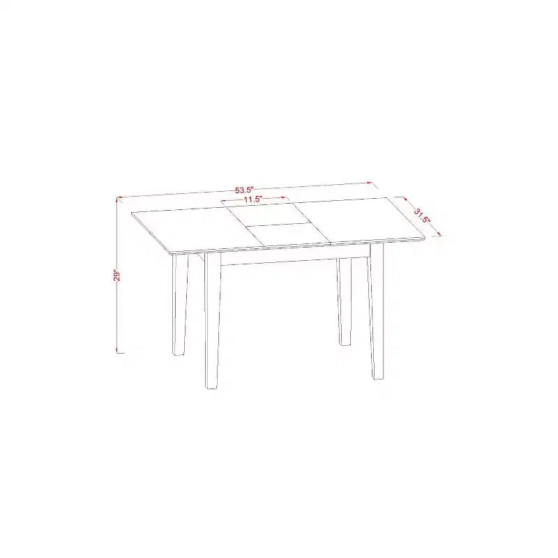 HomeStock 5-Piece Rectangle Natural Oak Finish Solid Wood Top Dining Table with 4 Chairs
