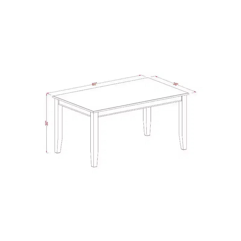 Classic 7 Piece Dining Set - Rectangle Wood Table & 6 Chairs - Kitchen Dinette Set
