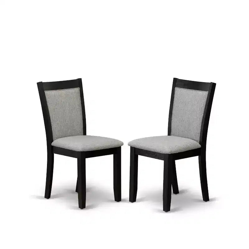 HomeStock 6-Piece Distressed Jacobean Finish Solid Wood Top Dining Table with 1-Bench, 4 Upholstered-Chairs