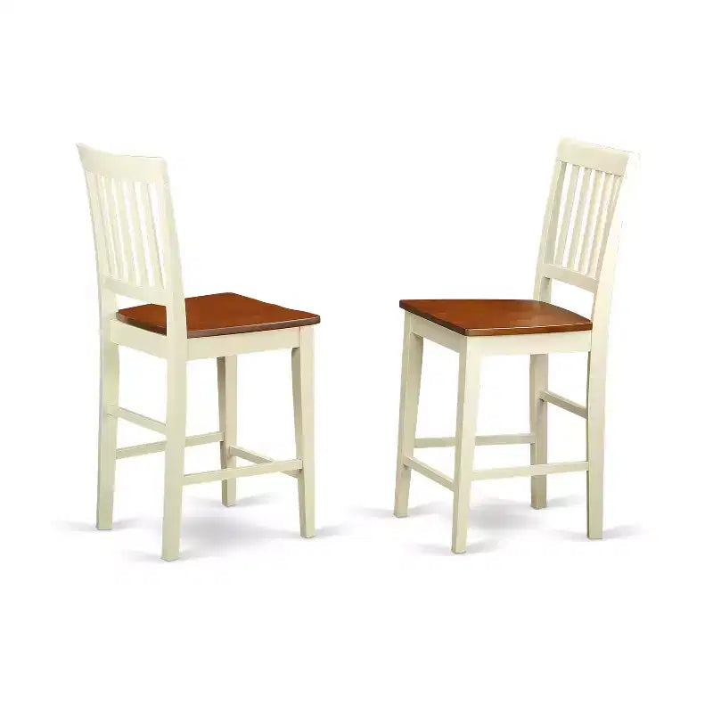 Counter Height Table Set - 3 Piece Vintage Pub Dining Set with Stools
