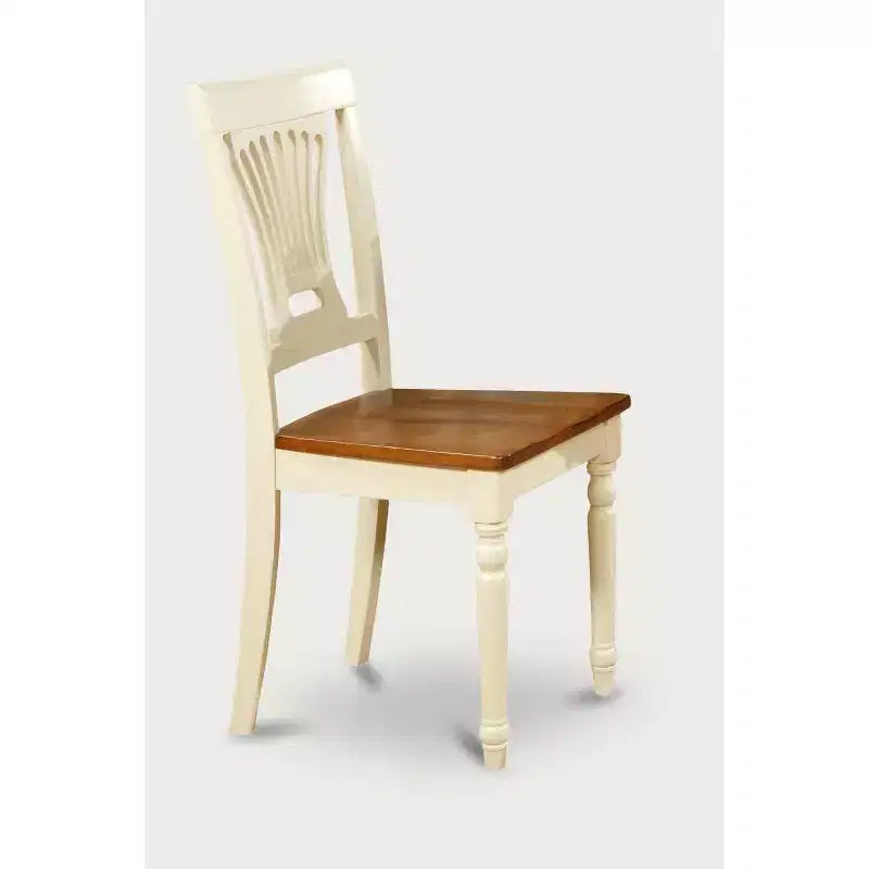 HomeStock 5-Piece Buttermilk and Cherry Finish Solid Wood Top Dining table with 4 Chairs