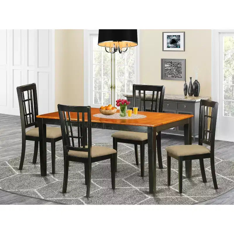 Dining Room Set 7 Piece - Kitchen Table with 6 Chairs - Solid Wood Dinette Set