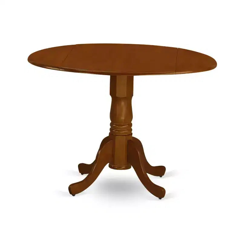 HomeStock 5-Piece Round Black and Cherry Finish Solid Wood Top Dining table with 4 Chairs