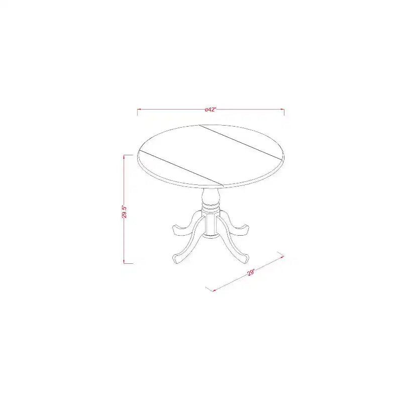 Retro Dining Set 3 Piece - Round Table & 2 Linen Chairs - 42 Inch Kitchen Table