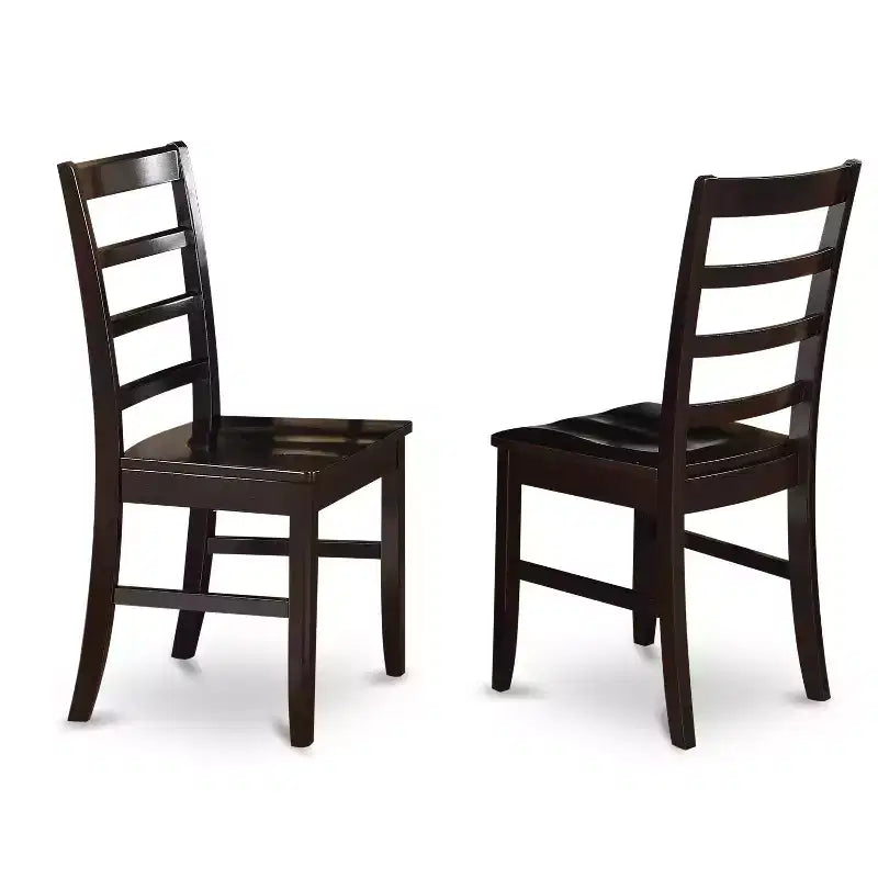 HomeStock 5-Piece Rectangle Cappuccino Finish Solid Wood Top Dining Table with 4-Chairs