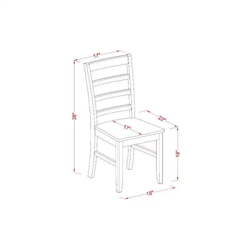 HomeStock 5-Piece Rectangle Cappuccino Finish Solid Wood Top Dining Table with 4-Chairs