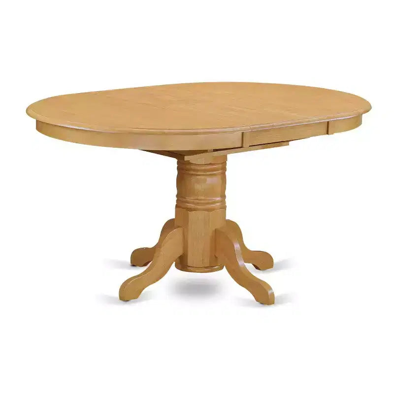 HomeStock 5-Piece Oval Natural Oak Finish Solid Wood Top Dining Table with 4-Parson Chair with Butterfly Leaf