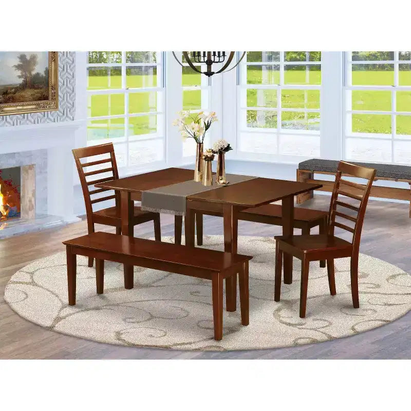 Rustic Dinette Set 5 Piece Table & Chair Set - Small Kitchen Dining Table