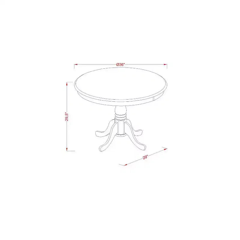 Round Dining Table Set - 36 Inch Table with 2 Chairs - Kitchen Dinette Set