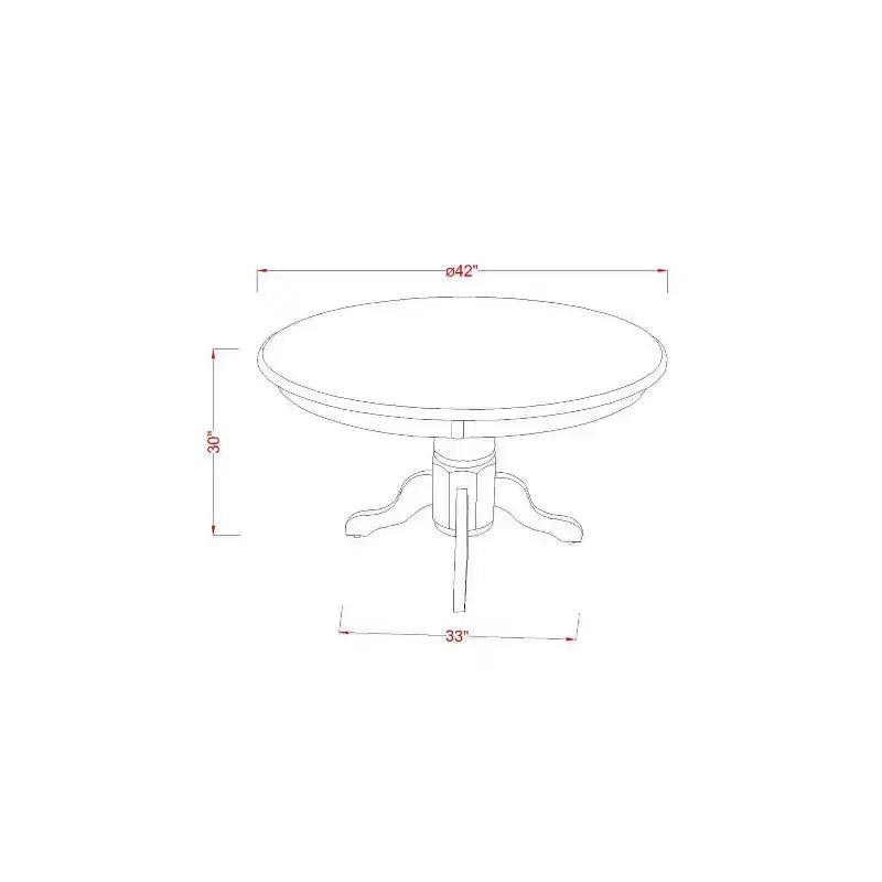 HomeStock 5-Piece Round Black Finish Solid Wood Top Dining Table with 4 Parson Chair