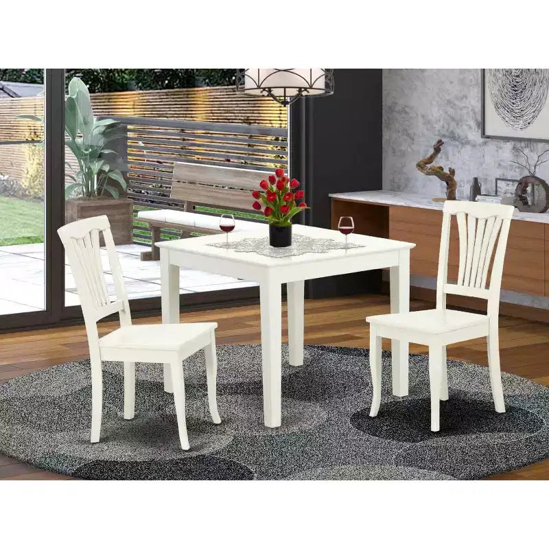 Square Dining Set 36 Inch Table with 2 Chairs - Classic Comfort Patio Furniture