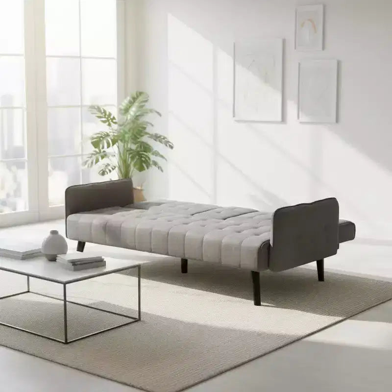 Homy Casa Convertible Sleeper Sofa Bed with Cup Holder & Drop-Down Table,for Living Room