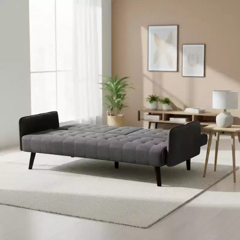 Homy Casa Convertible Sleeper Sofa Bed with Cup Holder & Drop-Down Table,for Living Room