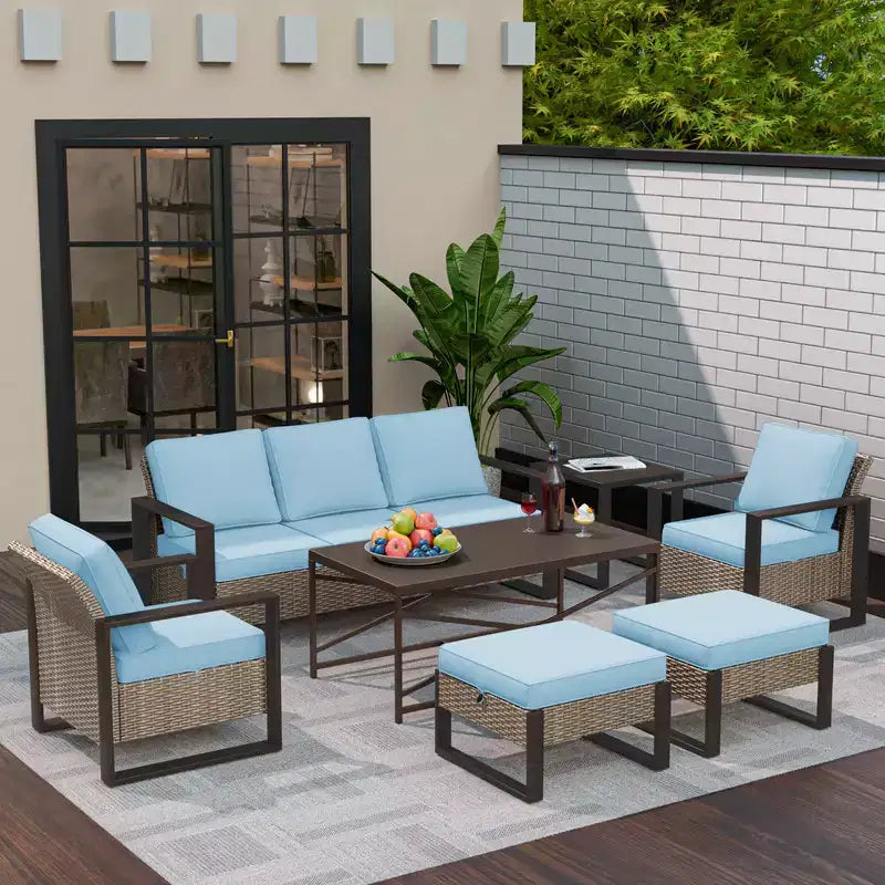 UPTIOT 7-Piece Outdoor Patio Conversation Set