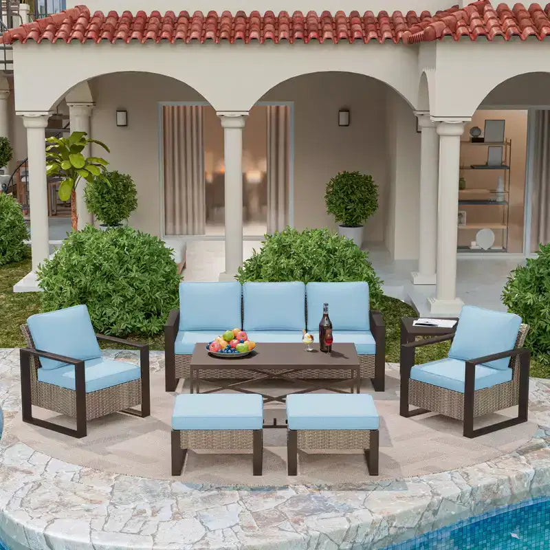 UPTIOT 7-Piece Outdoor Patio Conversation Set