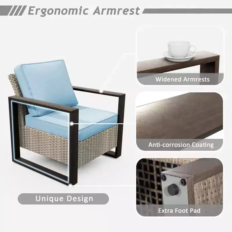 UPTIOT 7-Piece Outdoor Patio Conversation Set