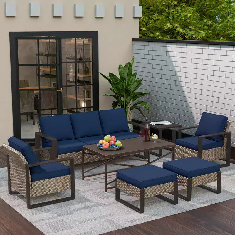 UPTIOT 7-Piece Outdoor Patio Conversation Set