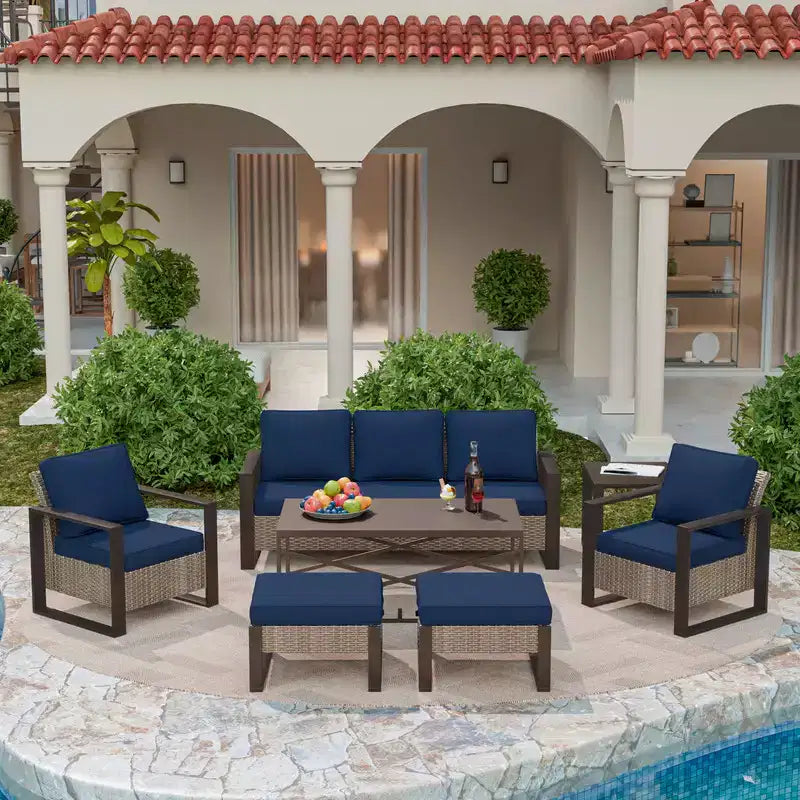 UPTIOT 7-Piece Outdoor Patio Conversation Set