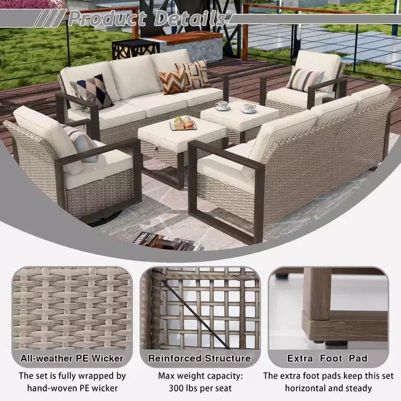 UPTIOT 6-Piece Outdoor Patio Conversation Set