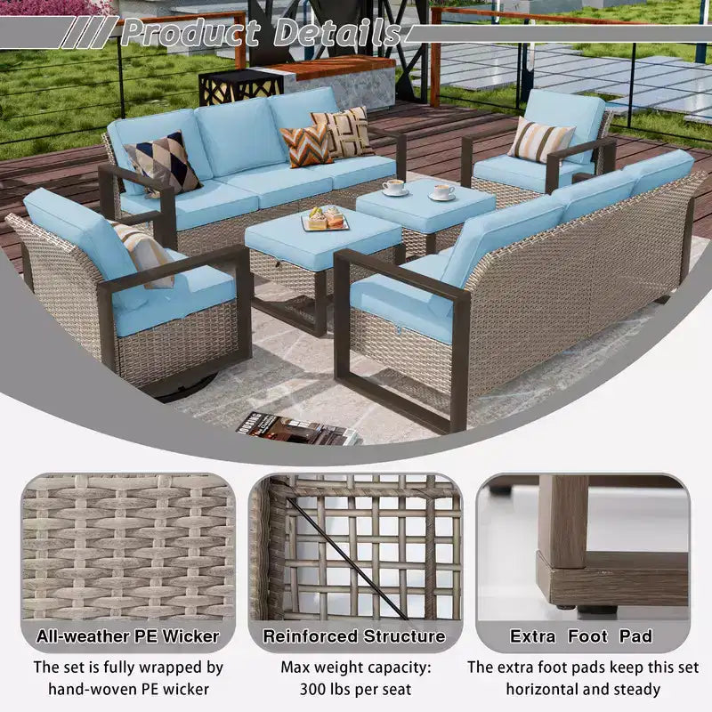 UPTIOT 6-Piece Outdoor Patio Conversation Set