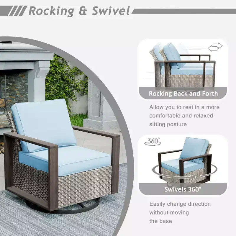 UPTIOT 6-Piece Outdoor Patio Conversation Set