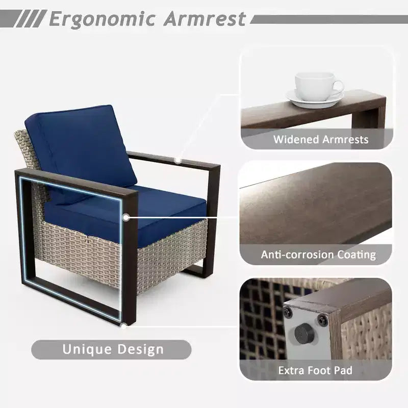 UPTIOT 6-Piece Outdoor Patio Conversation Set