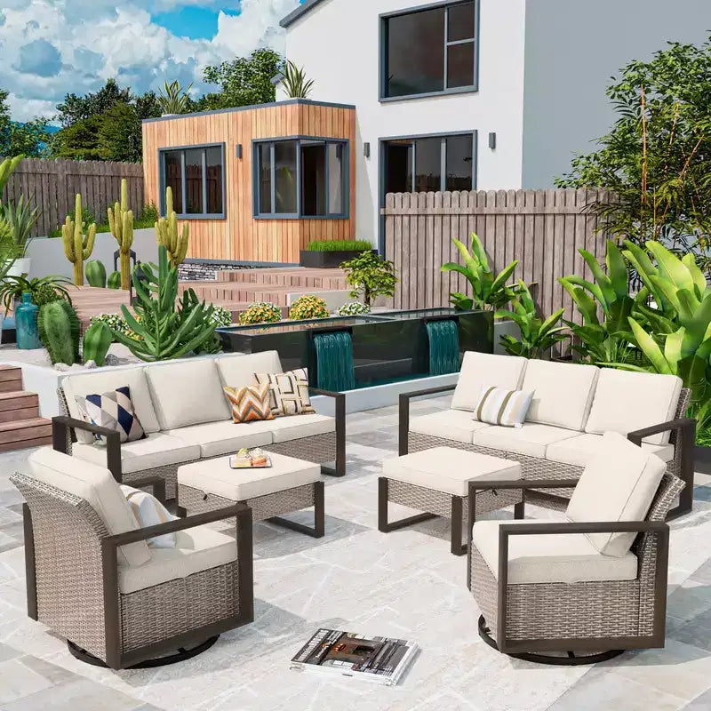 UPTIOT 6-Piece Outdoor Patio Conversation Set