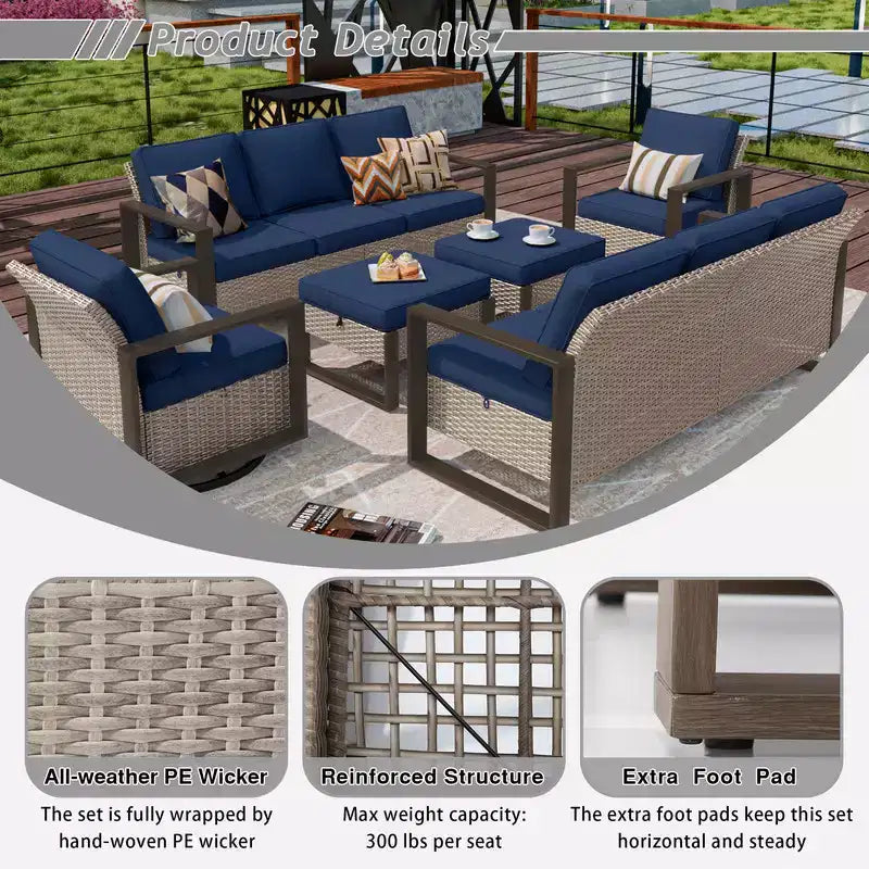 UPTIOT 6-Piece Outdoor Patio Conversation Set